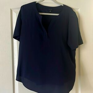 Navy short sleeve blouse
